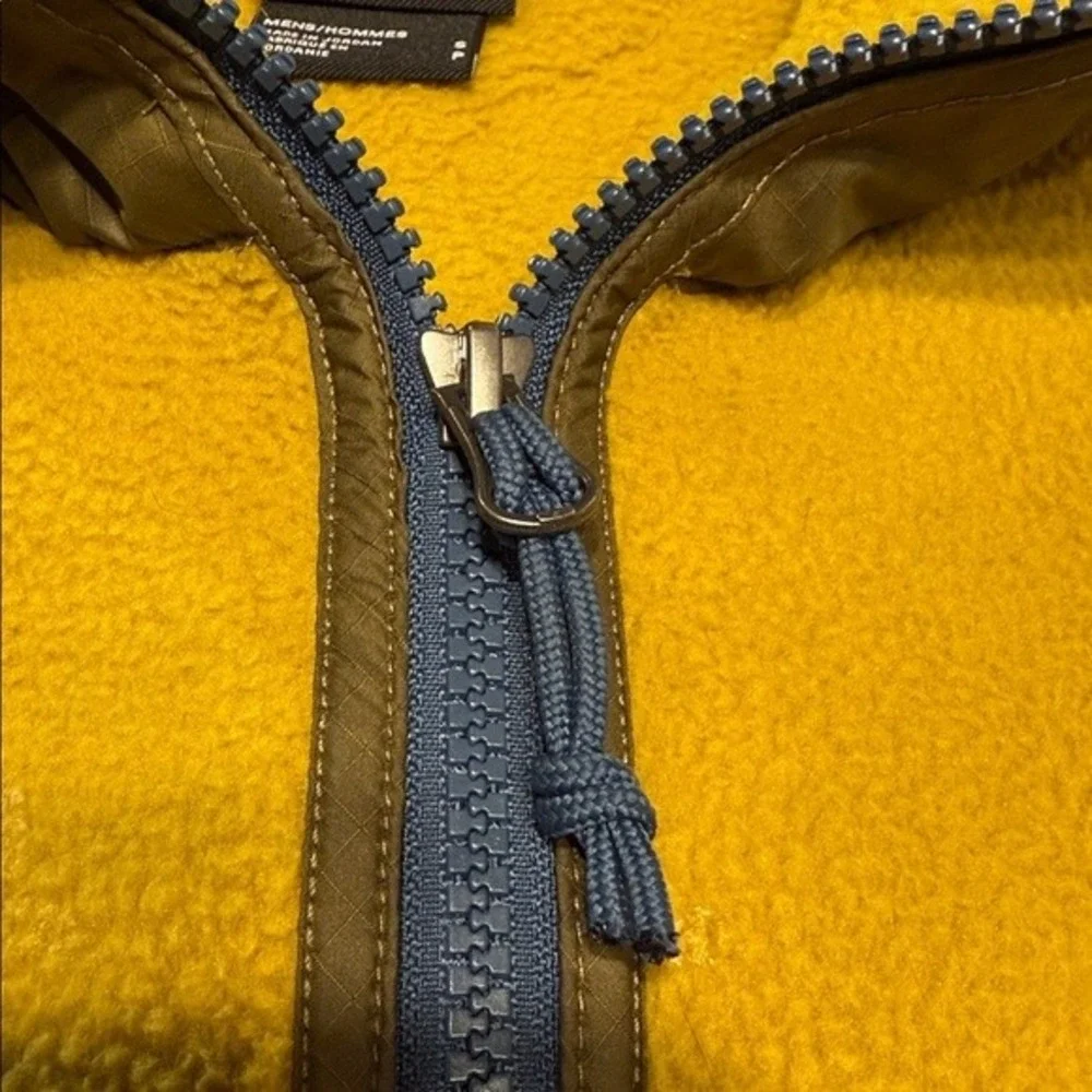 The North Face Gorpcore Utility‎ Fleece Vest Yellow Brown Full Zip Men's Size S